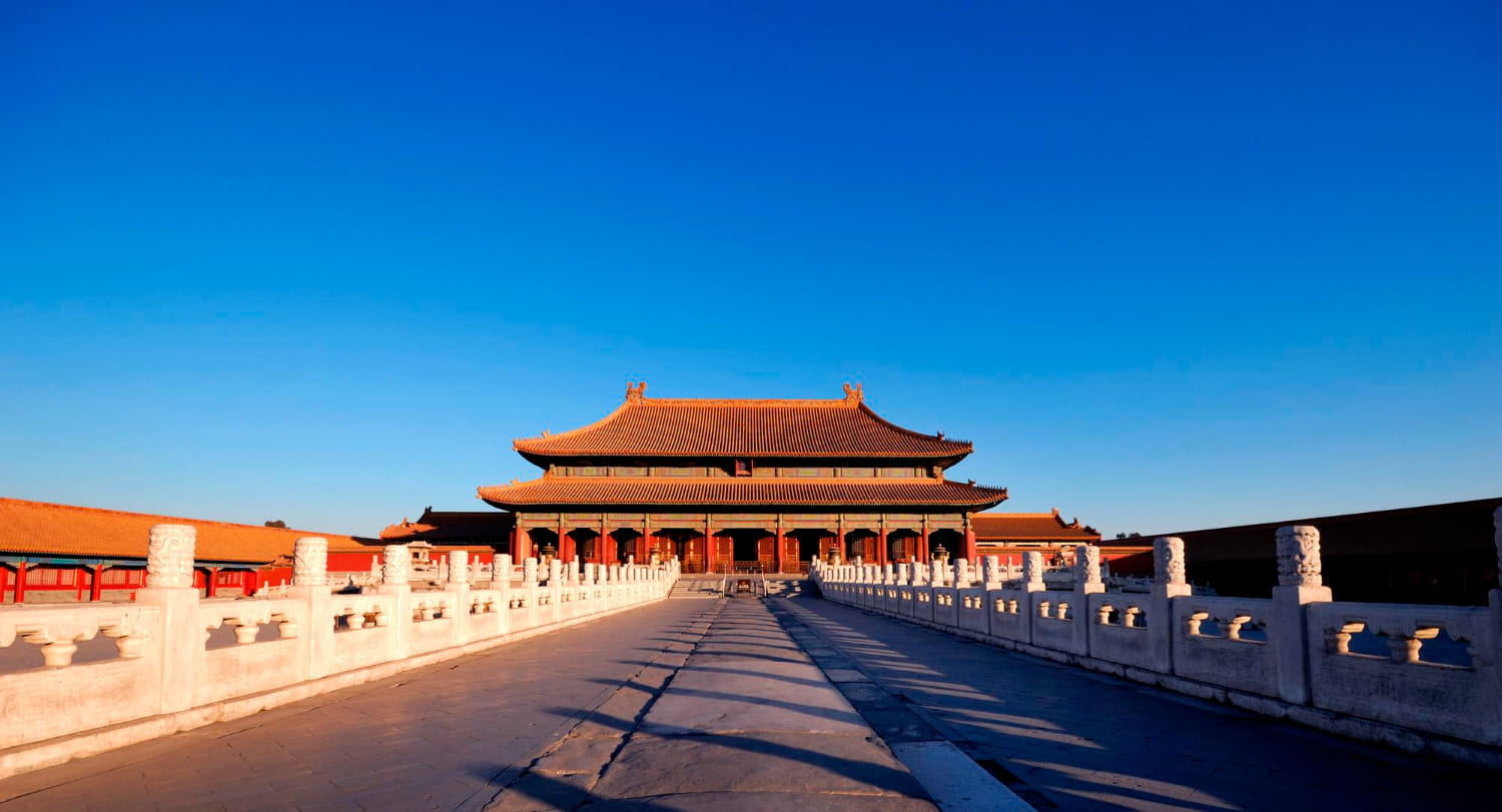 The enchanting Forbidden City in Beijing in the early morning sunlight